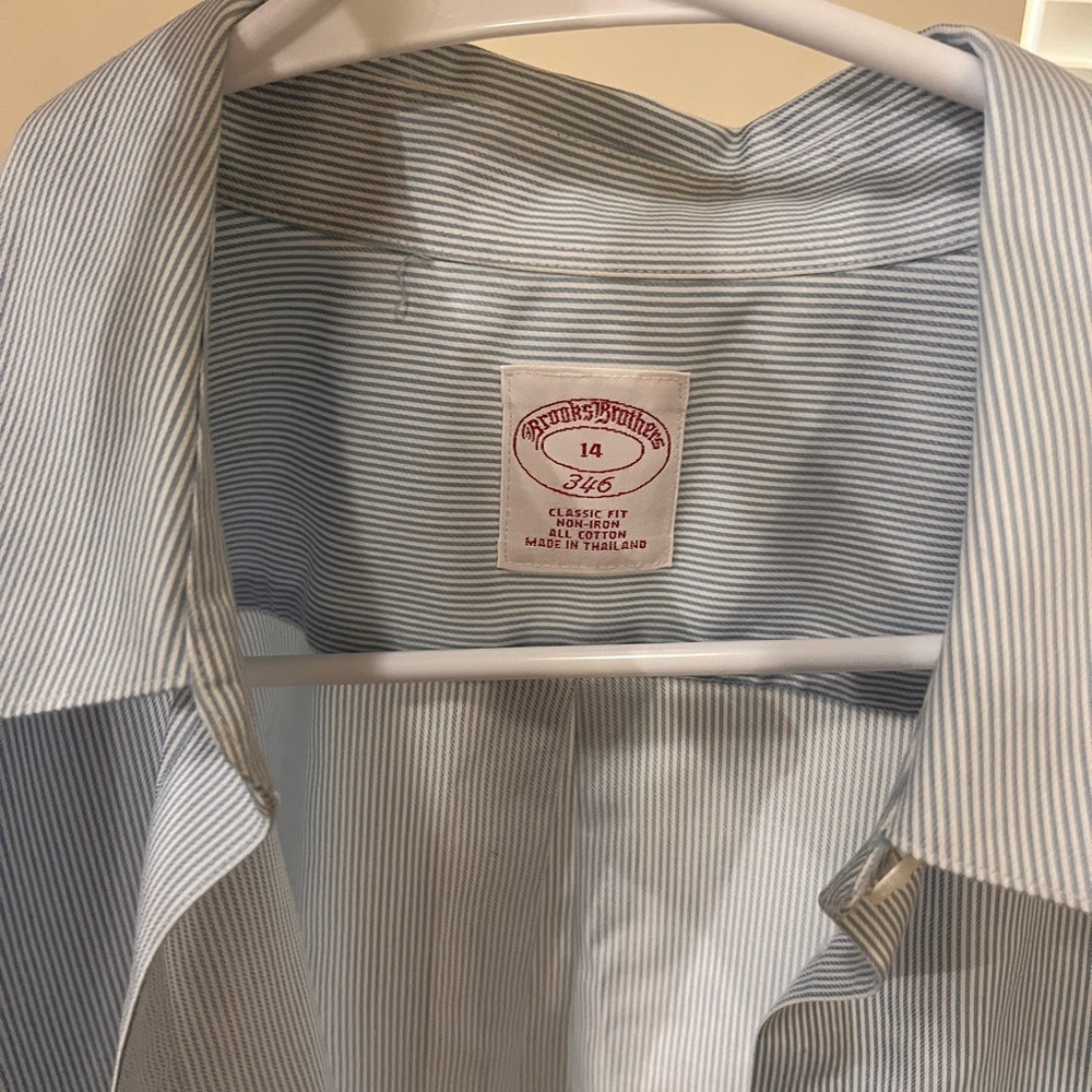 Brooks Brothers Blue and White Pinstripe Shirt